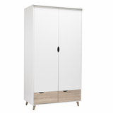 Stockholm White Oak 2 Door Wardrobe