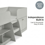 Nova Low Sleeper Kids Single Bed Frame with Storage Shelves