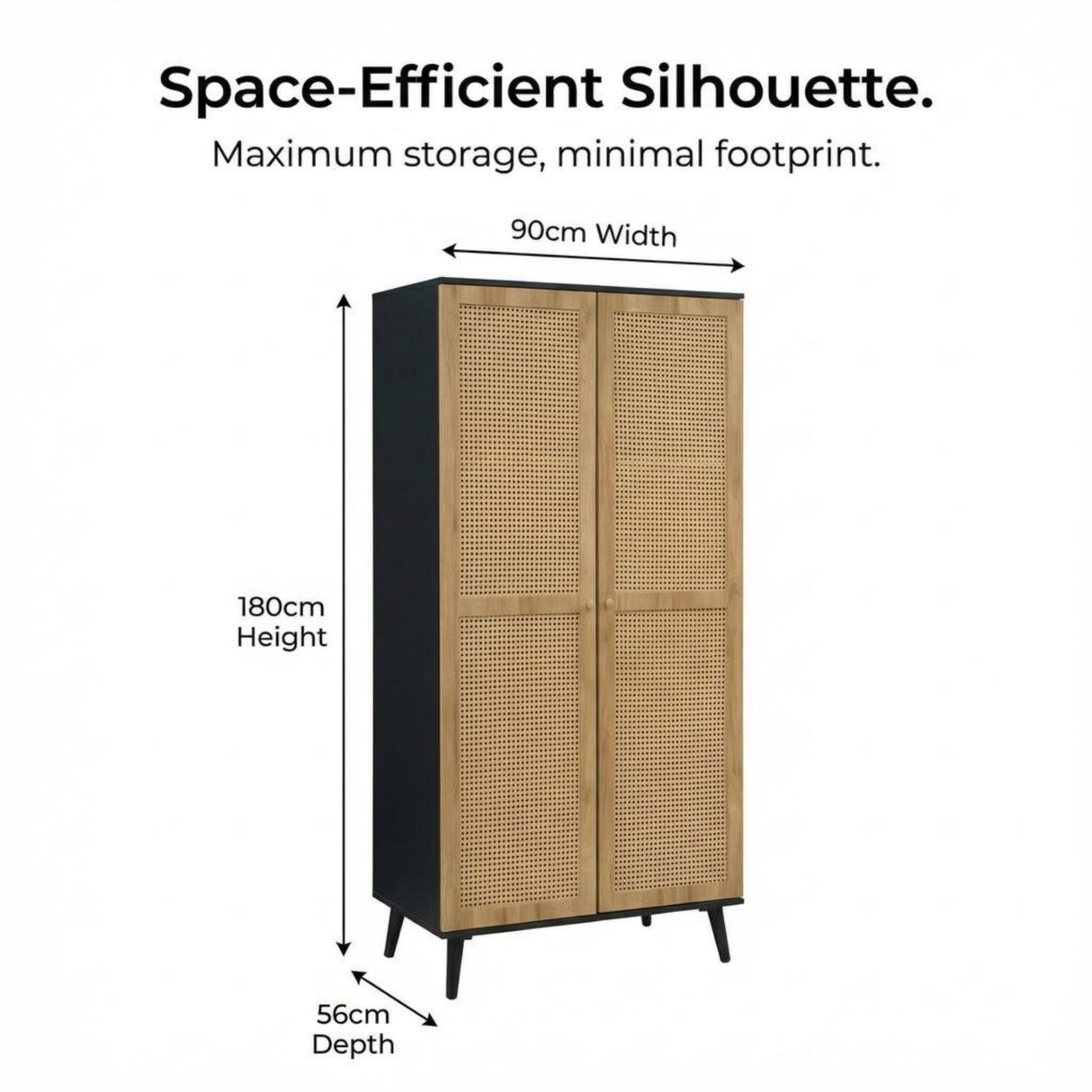 Manila Rattan 2 Door Double Wardrobe