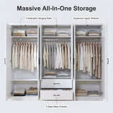 Paddington 6 Door 2 Drawer Mirrored Large Wardrobe