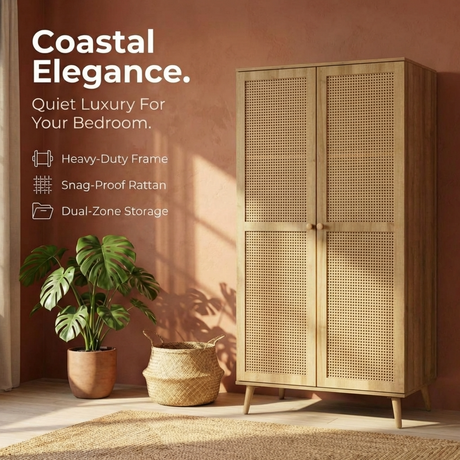 Manila Rattan 2 Door Double Wardrobe