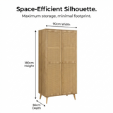 Manila Rattan 2 Door Double Wardrobe