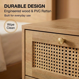 Manila Rattan 2 Drawer Bedside Table