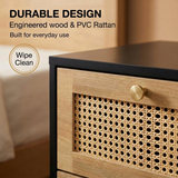 Manila Rattan 2 Drawer Bedside Table