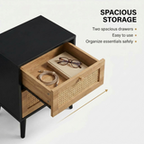 Manila Rattan 2 Drawer Bedside Table