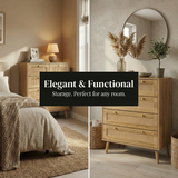 Manila Rattan 3+2 Drawer Chest of Drawers