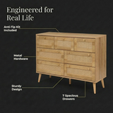 Manila Rattan 7 Drawer Chest of Drawers