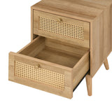 Manila Rattan 3 Piece Bedroom Set with 2 Door Wardrobe, Bedside Table & Chest of 3+2 Drawers