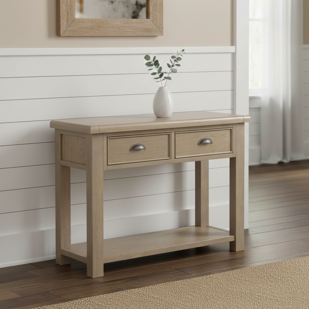 Acadia 2 Drawer Open Shelf Console Table