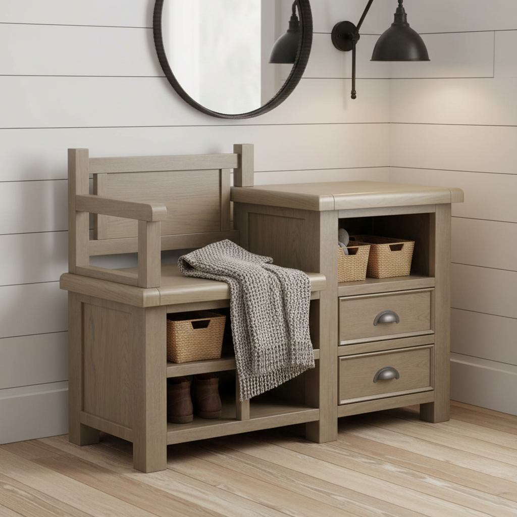 Acadia 2 Drawer Hall Bench