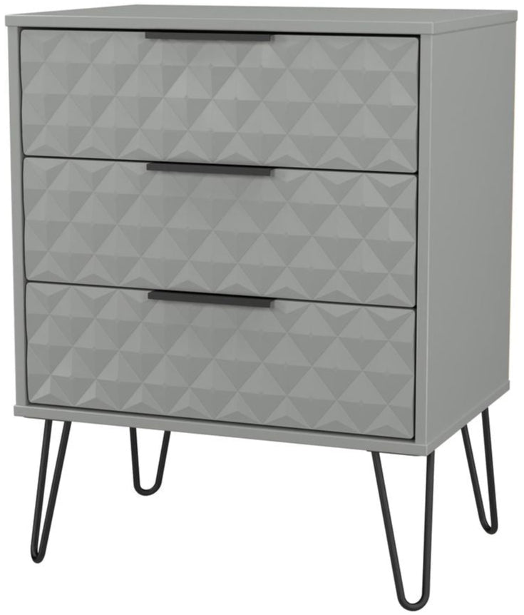 Harlequin 3 Drawer Midi Chest with Black Hairpin Legs