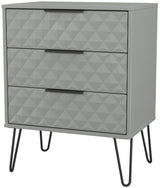Harlequin 3 Drawer Midi Chest with Black Hairpin Legs