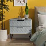 Harlequin 2 Drawer Midi Chest with Black Hairpin Legs