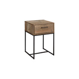 Urban Rustic Industrial 1 Drawer Narrow Bedside Table