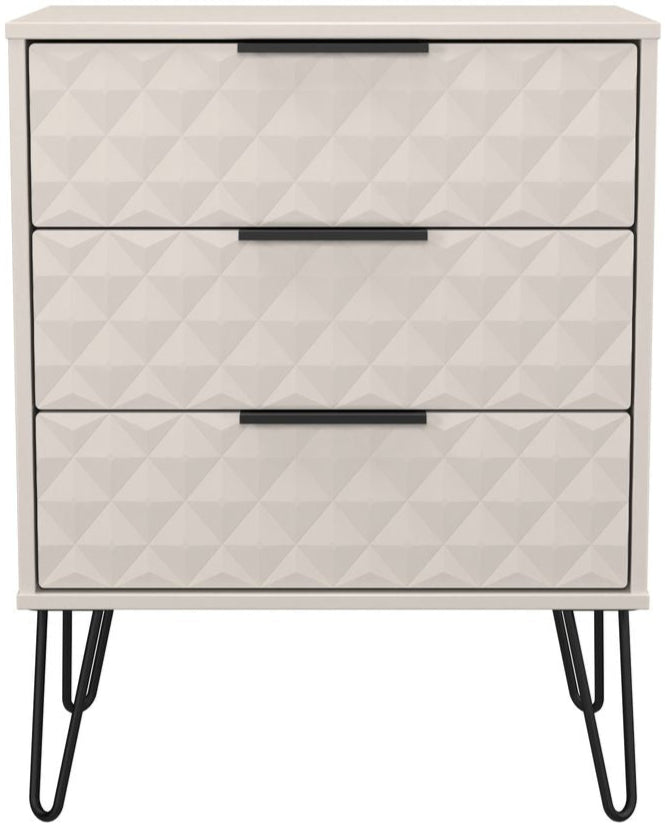 Harlequin 3 Drawer Midi Chest with Black Hairpin Legs
