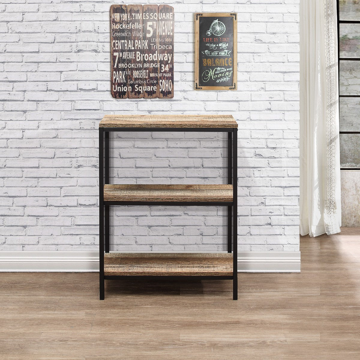 Urban Rustic Industrial 3 Tier Bookcase