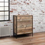 Urban Rustic Industrial 4 Drawer Chest