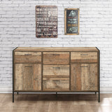 Urban Rustic Industrial 2 Door 5 Drawer Large Sideboard