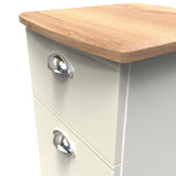 Victoria 3 Drawer Bedside Table with Oak Top