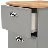 Victoria 3 Drawer Bedside Table with Oak Top