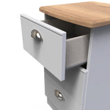 Victoria 3 Drawer Bedside Table with Oak Top