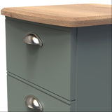 Victoria 3 Drawer Bedside Table with Oak Top