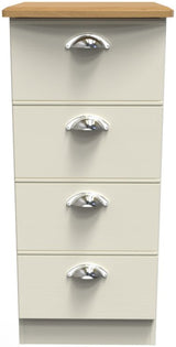 Victoria 4 Drawer Bedside Table with Riviera Oak Top