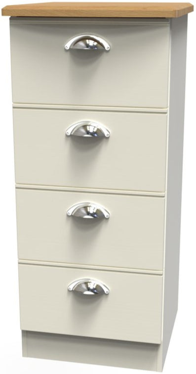 Victoria 4 Drawer Bedside Table with Riviera Oak Top