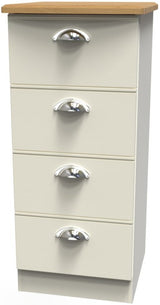 Victoria 4 Drawer Bedside Table with Riviera Oak Top