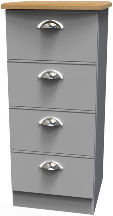 Victoria 4 Drawer Bedside Table with Riviera Oak Top