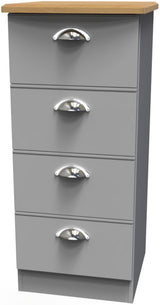 Victoria 4 Drawer Bedside Table with Riviera Oak Top