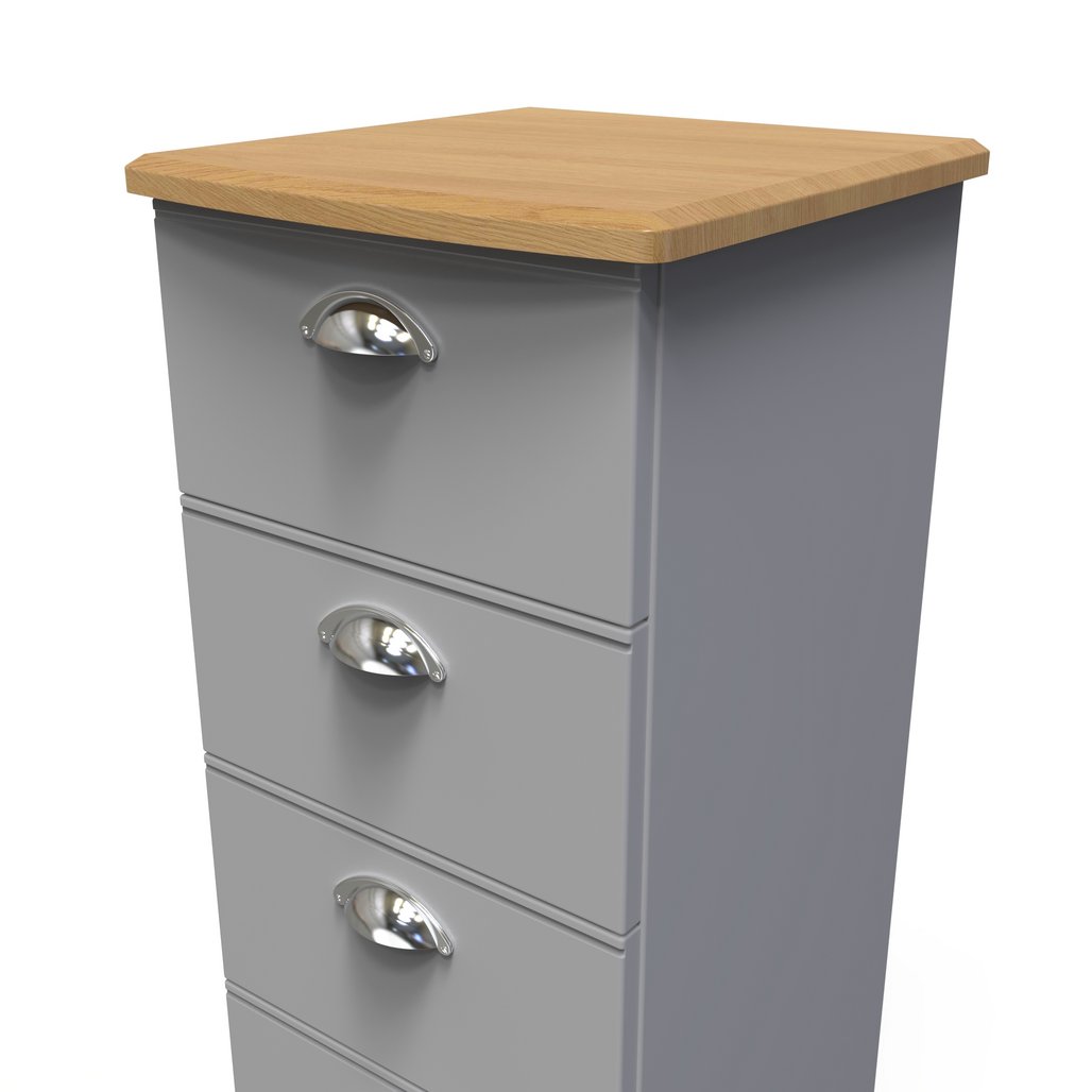 Victoria 4 Drawer Bedside Table with Riviera Oak Top
