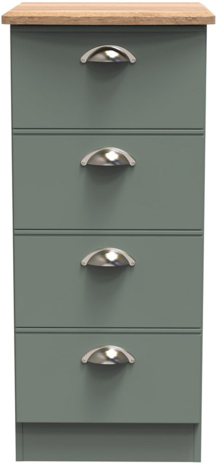 Victoria 4 Drawer Bedside Table with Riviera Oak Top