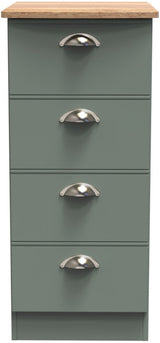 Victoria 4 Drawer Bedside Table with Riviera Oak Top