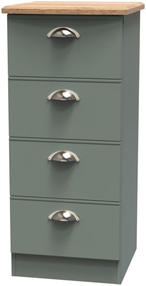 Victoria 4 Drawer Bedside Table with Riviera Oak Top
