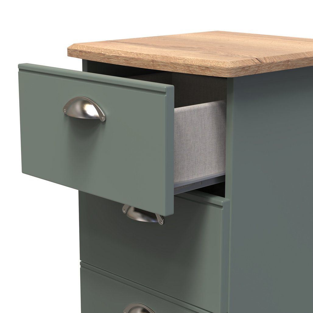 Victoria 4 Drawer Bedside Table with Riviera Oak Top