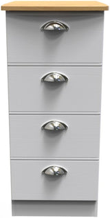 Victoria 4 Drawer Bedside Table with Riviera Oak Top