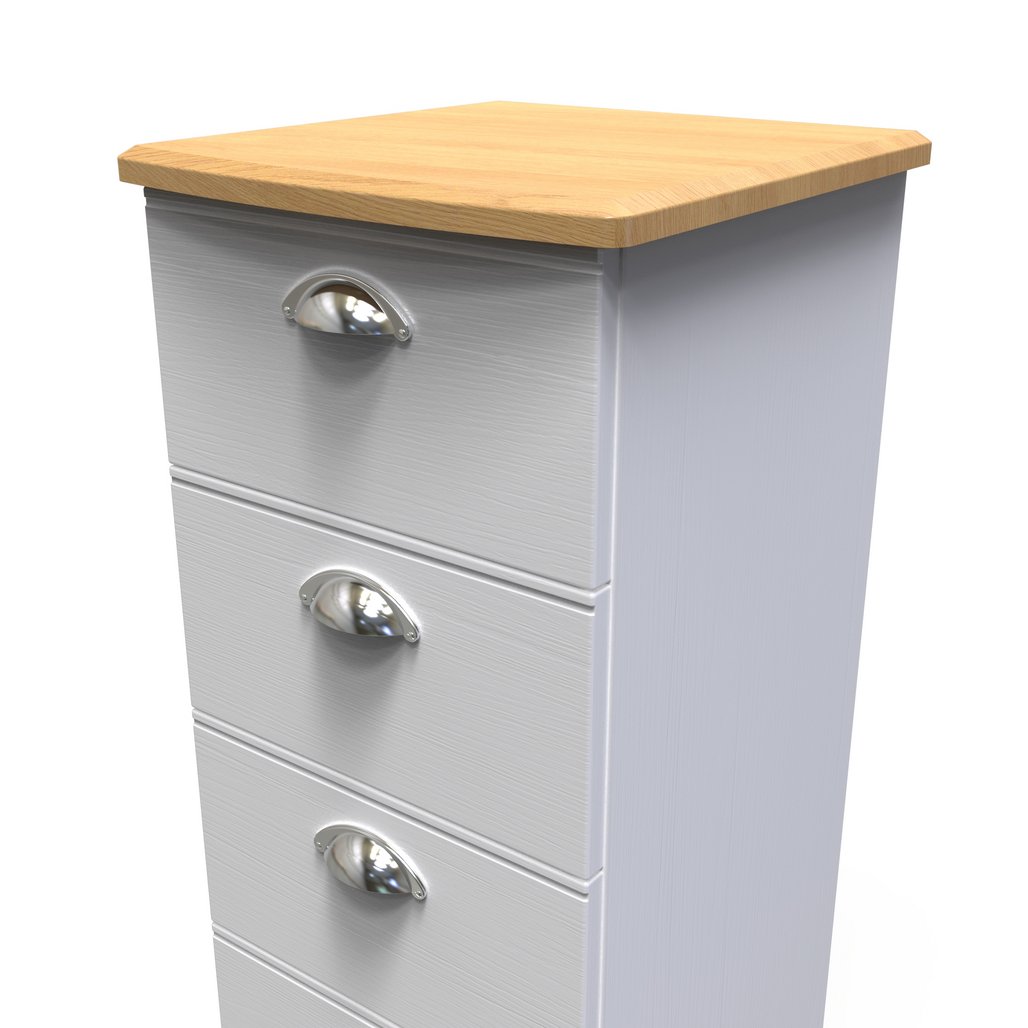 Victoria 4 Drawer Bedside Table with Riviera Oak Top