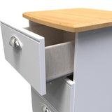 Victoria 4 Drawer Bedside Table with Riviera Oak Top