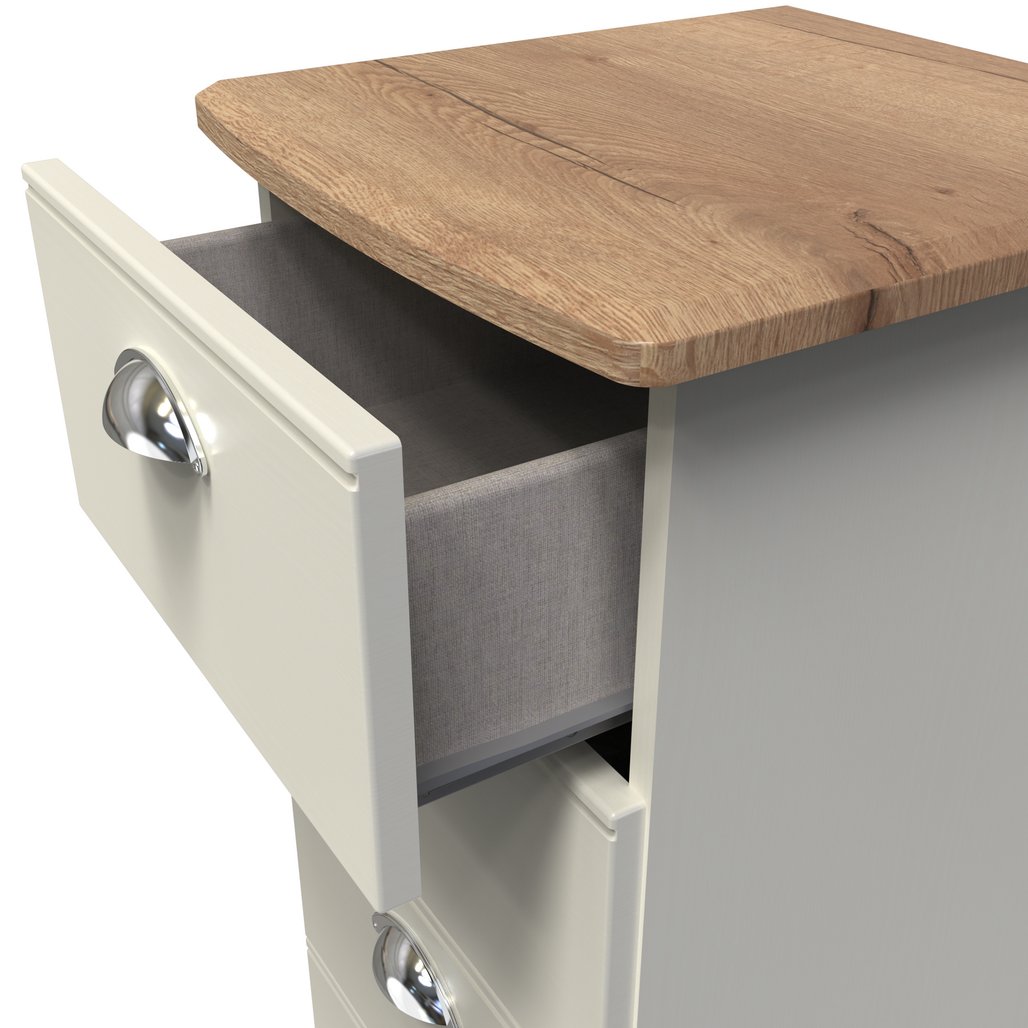 Victoria 5 Drawer Bedside Table with Riviera Oak Top
