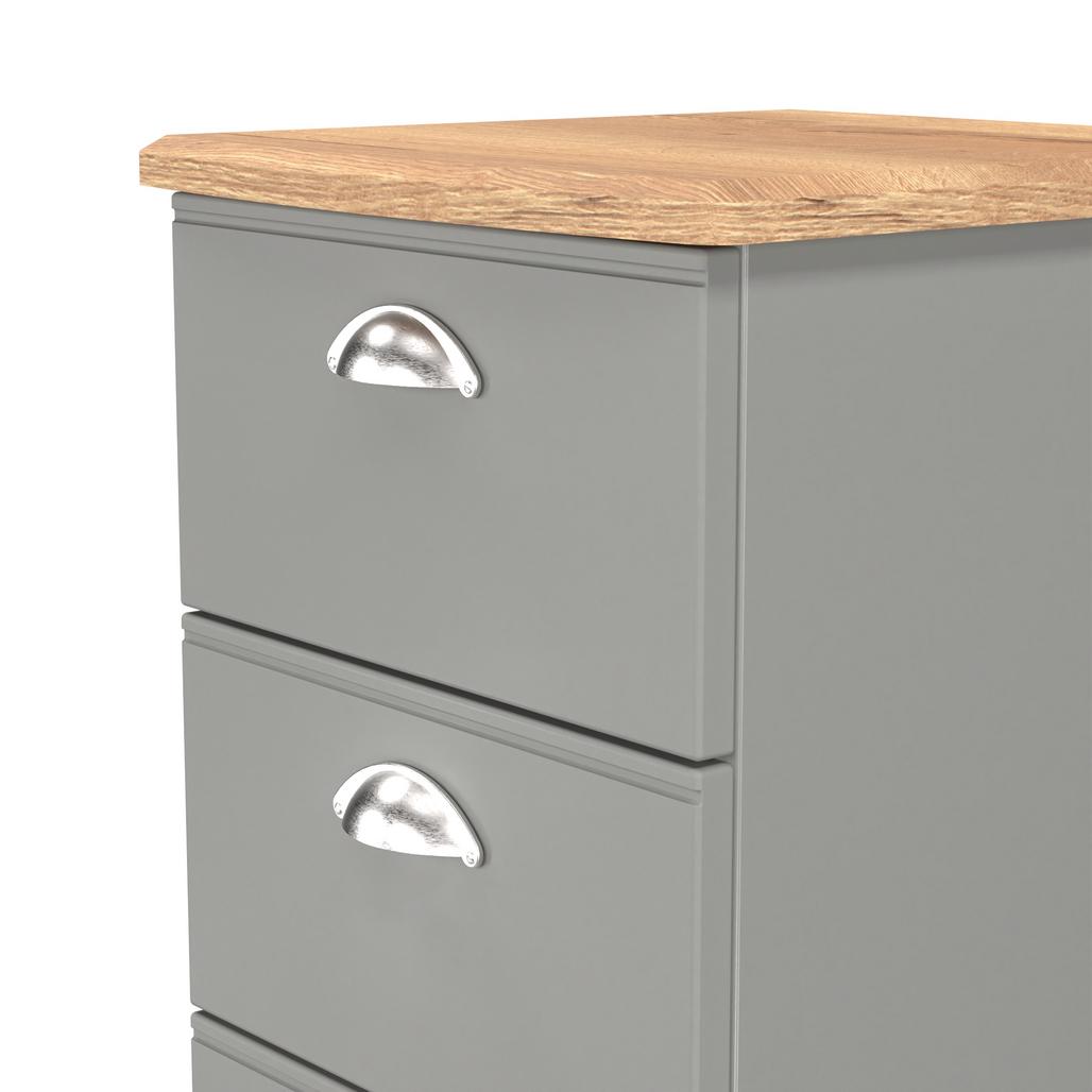 Victoria 5 Drawer Bedside Table with Riviera Oak Top
