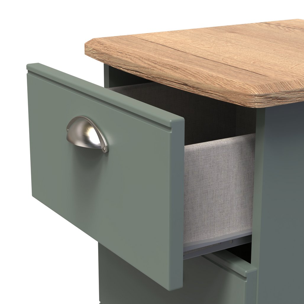 Victoria 5 Drawer Bedside Table with Riviera Oak Top