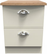 Victoria 2 Drawer Bedside Table with Riviera Oak Top