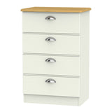 Victoria 4 Drawer Midi Chest with Riviera Oak Top