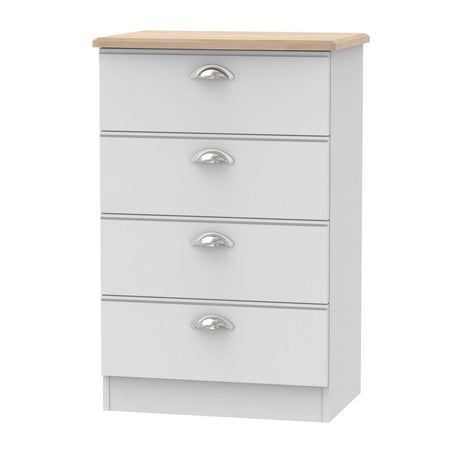 Victoria 4 Drawer Midi Chest with Riviera Oak Top