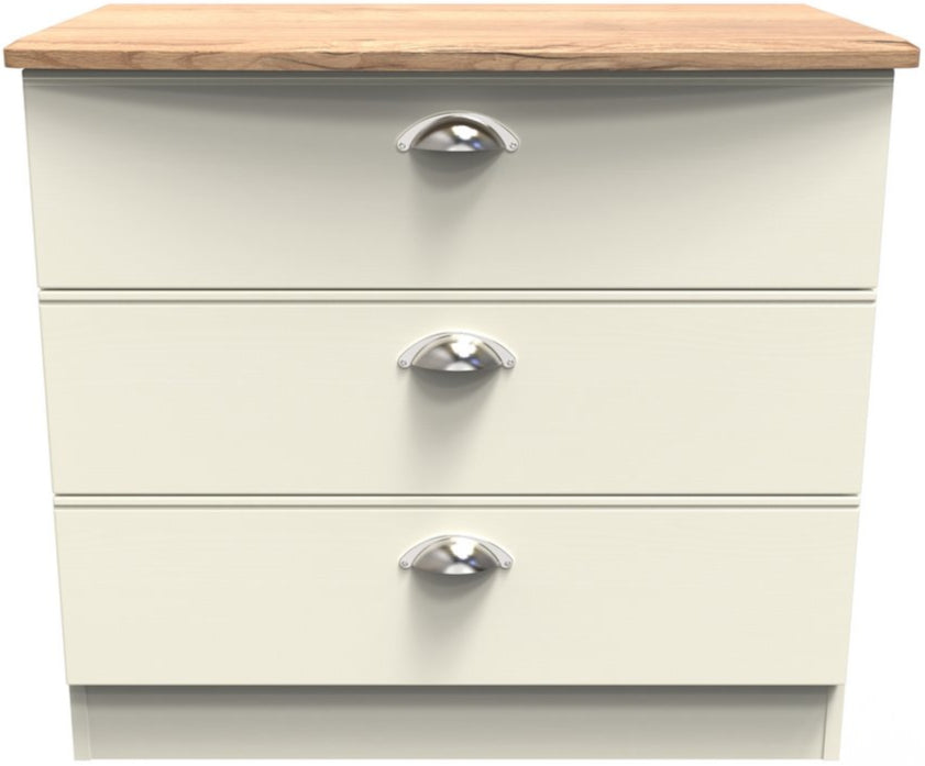 Victoria 3 Drawer Chest with Riviera Oak Top