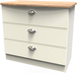 Victoria 3 Drawer Chest with Riviera Oak Top