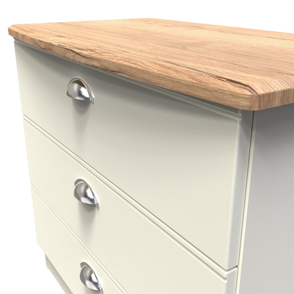 Victoria 3 Drawer Chest with Riviera Oak Top