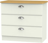 Victoria 3 Drawer Chest with Riviera Oak Top