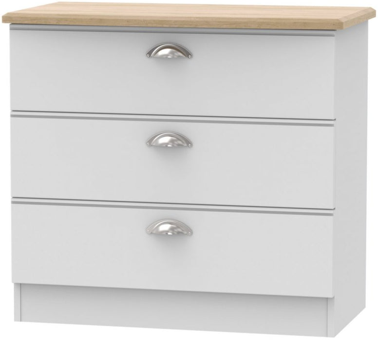 Victoria 3 Drawer Chest with Riviera Oak Top